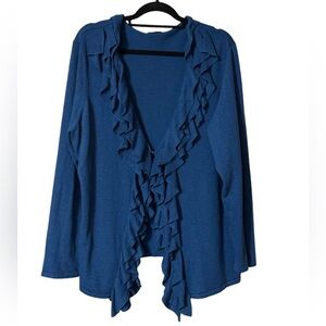 GRACE ELEMENTS Women’s XXL Cascade Tiered Ruffle Sweater Cardigan Fall Cozy Work